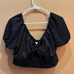 American Eagle Puff Sleeve Cutout Crop Top Size XL